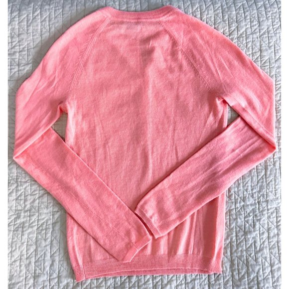 THEORY Pink Cashmere Buttoned Henley Sweater Size XS Petite EUC - Picture 2 of 3